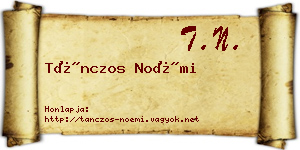 Tánczos Noémi névjegykártya